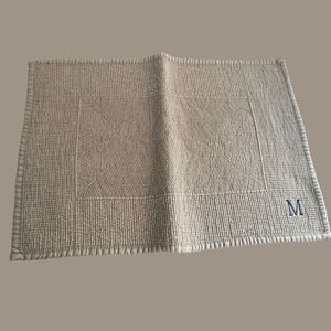 Restoration Hardware Belgian Linen Monogram Placemats (Set of 4)